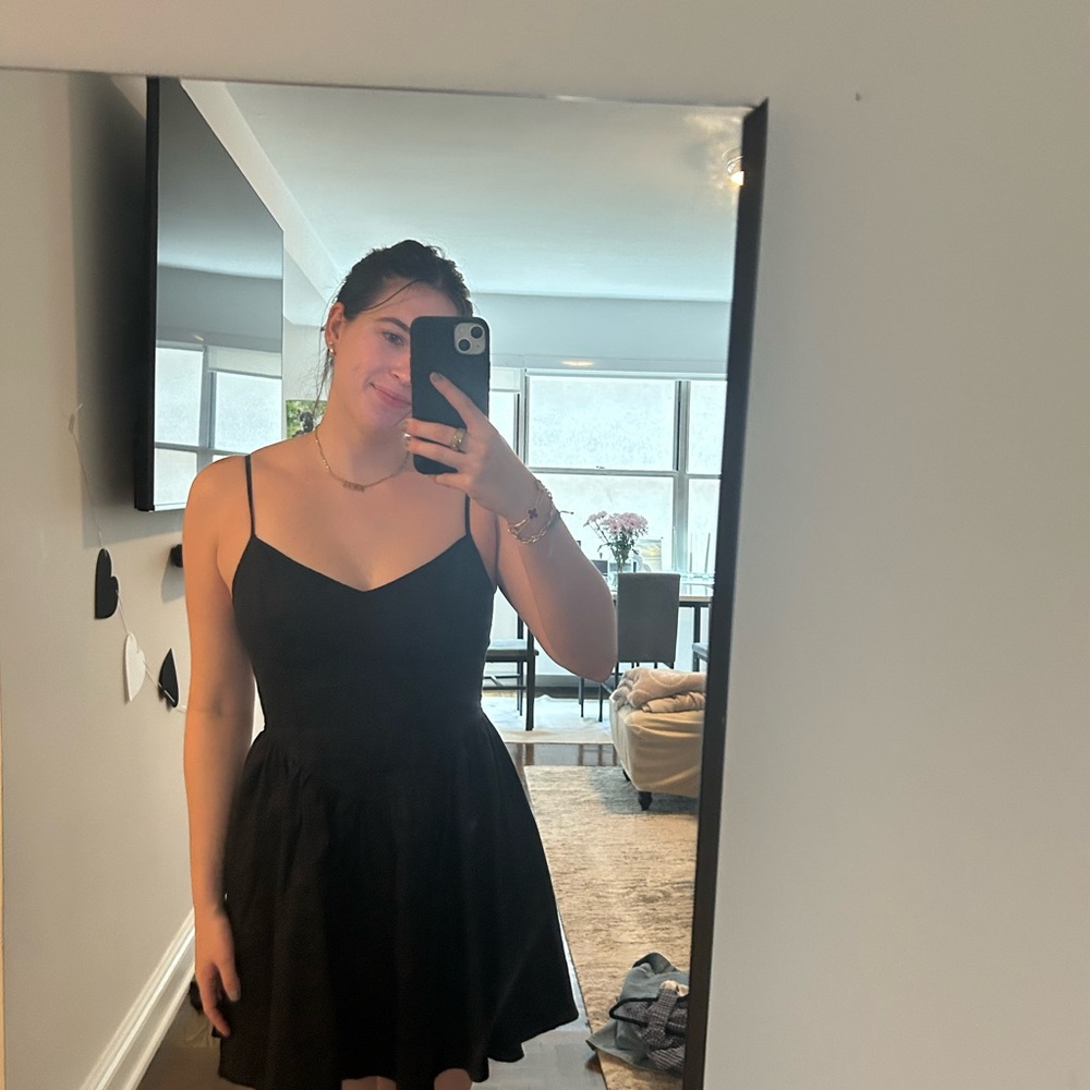 Wilfred Black Mini Dress with Spaghetti Straps